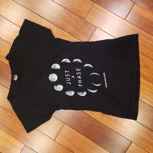 Just A Phase Johnson Space Center Moon phases t-shirt. Women's Small